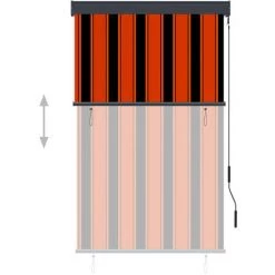 TRUE DEAL Store Roulant D'extérieur 100x250 Cm Orange Et Marron -Tente de réception Soldes 26122933 3