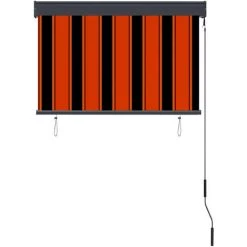 TRUE DEAL Store Roulant D'extérieur 100x250 Cm Orange Et Marron -Tente de réception Soldes 26122933 4