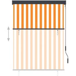 TRUE DEAL Store Roulant D'extérieur 120x250 Cm Blanc Et Orange -Tente de réception Soldes 26122936 3
