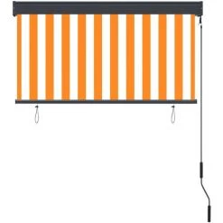 TRUE DEAL Store Roulant D'extérieur 120x250 Cm Blanc Et Orange -Tente de réception Soldes 26122936 4