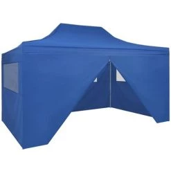 TRUE DEAL Tente Pliable Avec 4 Parois Latéraux 3 X 4,5 M Bleu
