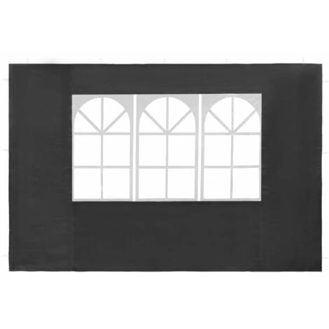 TRUE DEAL Paroi De Tente De Réception 2 Pcs Avec Fenêtre PE Anthracite 4 TRUE DEAL Paroi De Tente De Réception 2 Pcs Avec Fenêtre PE Anthracite - Image 2