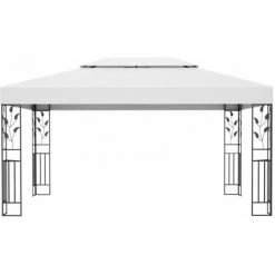 TRUE DEAL Tonnelle Avec Double Toit 3x4 M Blanc -Tente de réception Soldes 26369771 3