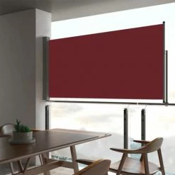 TRUE DEAL Auvent Latéral Rétractable De Patio 80x300 Cm Rouge