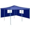 TRUE DEAL Belvédère Pliable Avec 2 Parois 5x5 M Bleu -Tente de réception Soldes 26370539 1