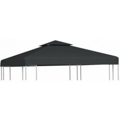 ASUPERMALL Recouvrement De Remplacement D'auvent 310 G/m² 3x3 M Gris Fonce