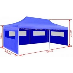 ASUPERMALL Tente De Reception Pliable Bleue 3 X 6 M -Tente de réception Soldes 26480280 4