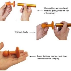 BARES Ensemble De Combinaison De Tente, Piquets De Tente, Protection Contre La Foudre, Bâche, Grappins Pour Le Camping, La Randonnée, Les Routards, 4 Pièces -Tente de réception Soldes 26494178 5