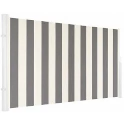 ICI STORE STORE DE TERRASSE LATERAL RETRACTABLE STRUCTURE GRISE 4 X 1,6 TOILE DICKSON® BLANC-GRIS - BLANC GRIS