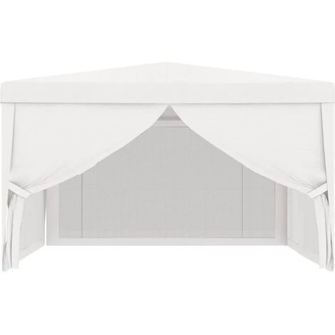 TRUE DEAL Tente De Réception Avec 4 Parois Latérales En Maille 4x4m Blanc 5 TRUE DEAL Tente De Réception Avec 4 Parois Latérales En Maille 4x4m Blanc - Image 3