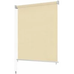ASUPERMALL Store Roulant D'exterieur 100 X 140 Cm Couleur Creme