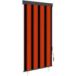 ASUPERMALL Store Roulant D'exterieur 80x250 Cm Orange Et Marron