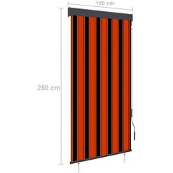 ASUPERMALL Store Roulant D'exterieur 100x250 Cm Orange Et Marron -Tente de réception Soldes 26965310 3