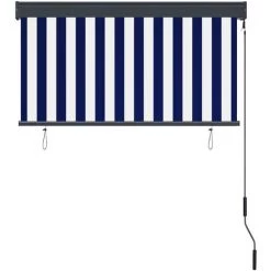 ASUPERMALL Store Roulant D'exterieur 120x250 Cm Bleu Et Blanc -Tente de réception Soldes 26965312 5