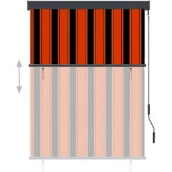 ASUPERMALL Store Roulant D'exterieur 120x250 Cm Orange Et Marron -Tente de réception Soldes 26965320 3