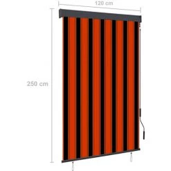 ASUPERMALL Store Roulant D'exterieur 120x250 Cm Orange Et Marron -Tente de réception Soldes 26965320 5