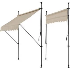 Store Banne Manuel Auvent Téléscopique 350 X 120 X 200-300 Cm Sable [pro.tec] -Tente de réception Soldes 27572218 2