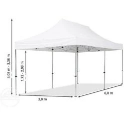 INTENT24.FR INTENT24 3x6 M Tente Pliante - Alu, PES Env. 300g/m², Blanc - Blanc -Tente de réception Soldes 27736891 4