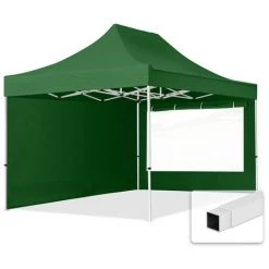 INTENT24.FR INTENT24 3x4,5 M Tente Pliante - Acier, PES Env. 300g/m², Côté Panoramique, Vert Foncé - Vert