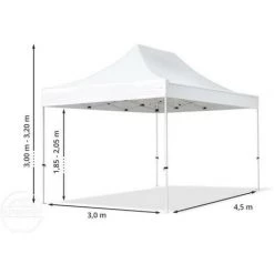 INTENT24.FR INTENT24 3x4,5 M Tente Pliante - Acier, PES Env. 300g/m², Côté Panoramique, Vert Foncé - Vert -Tente de réception Soldes 27736910 4