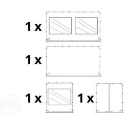 INTENT24.FR INTENT24 3x6 M Tente Pliante - Acier, PES Env. 300g/m², Côté Panoramique, Vert Foncé - Vert -Tente de réception Soldes 27736917 2