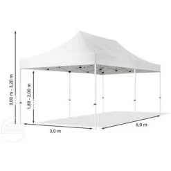 INTENT24.FR INTENT24 3x6 M Tente Pliante - Acier, PES Env. 300g/m², Côté Panoramique, Vert Foncé - Vert -Tente de réception Soldes 27736917 4