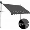LITZEE Auvent Manuel Rétractable Avec LED 300 Cm Anthracite -Tente de réception Soldes 27809036 1