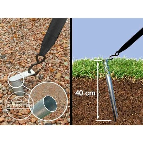 INTENT24.FR Kit Anti-tempête Pour Tous Les Types De Tentes - Avec Système D'ancrage Pour Sol Meuble (terre) - Noir 6 INTENT24.FR Kit Anti-tempête Pour Tous Les Types De Tentes - Avec Système D'ancrage Pour Sol Meuble (terre) - Noir – Image 4