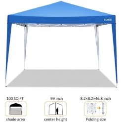 BETTER MAISON Tonnelle Pliante à Angle Droit 3x3M Instantané Imperméable UV Extérieur Hauteur Ajustable Avec Transport Sac Bleu - Bleu 11 BETTER MAISON Tonnelle Pliante à Angle Droit 3x3M Instantané Imperméable UV Extérieur Hauteur Ajustable Avec Transport Sac Bleu - Bleu -Tente de réception Soldes 27956093 5