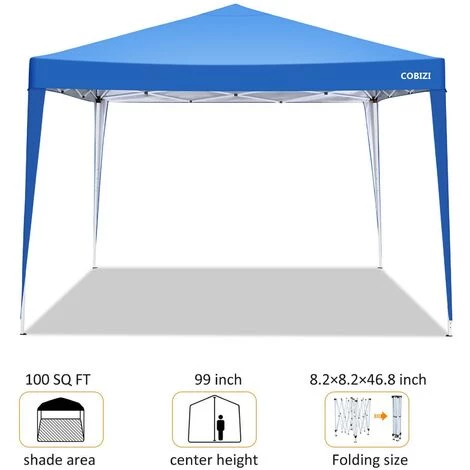 BETTER MAISON Tonnelle Pliante à Angle Droit 3x3M Instantané Imperméable UV Extérieur Hauteur Ajustable Avec Transport Sac Bleu - Bleu 7 BETTER MAISON Tonnelle Pliante à Angle Droit 3x3M Instantané Imperméable UV Extérieur Hauteur Ajustable Avec Transport Sac Bleu - Bleu – Image 5