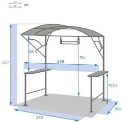 HESPERIDE Abri Barbecue En Acier Hespéride Neiba Graphite - Noir - Graphite -Tente de réception Soldes 28295992 5