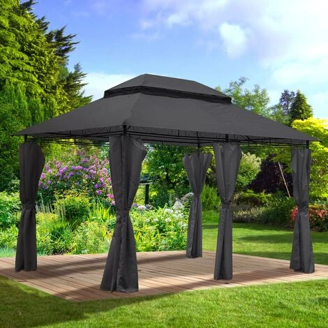 Tonnelle 3x4 2,65 H, Anthracite, Imperméable, Très Stable, 100% Acier Revêtu De PA - Tonnelle De Jardin 3x4 Easiness - Pavillon De Brast 3 Tonnelle 3x4 2,65 H, Anthracite, Imperméable, Très Stable, 100% Acier Revêtu De PA - Tonnelle De Jardin 3x4 Easiness - Pavillon De Brast