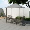 TRUE DEAL Chapiteau De Jardin Avec Table Et Bancs 2,5x1,5x2,4m Anthracite