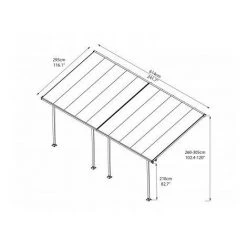 PALRAM Toit Terrasse FERIA 3 X 6 - Gris 9 PALRAM Toit Terrasse FERIA 3 X 6 - Gris -Tente de réception Soldes 28588315 4