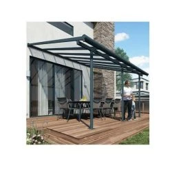 PALRAM Toit Terrasse SIERRA PATIO COVER 3x5 - Gris (Aluminium & Polycarbonate) -Tente de réception Soldes 28589113 2