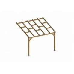 CHALET & JARDIN Toit Terrasse En Bois 3x3 M - Sans Toit Polycarbonate