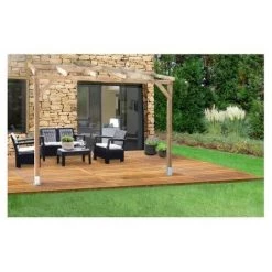 CHALET & JARDIN Toit Terrasse En Bois 3x3 M - Sans Toit Polycarbonate 11 CHALET & JARDIN Toit Terrasse En Bois 3x3 M - Sans Toit Polycarbonate -Tente de réception Soldes 28589122 5