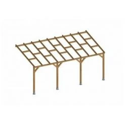 CHALET & JARDIN Toit Couv'Terrasse® En Bois 3x5,5 M - Sans Toit Polycarbonate