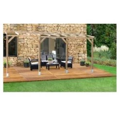 CHALET & JARDIN Toit Couv'Terrasse® En Bois 3x5,5 M - Sans Toit Polycarbonate -Tente de réception Soldes 28589131 5