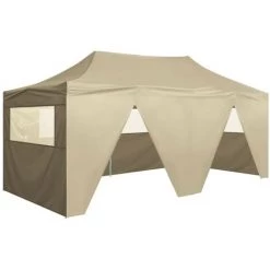 TRUE DEAL Tente De Réception Pliable Avec 4 Parois 3x6 M Acier Crème -Tente de réception Soldes 28677750 3
