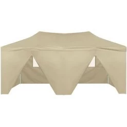 TRUE DEAL Tente De Réception Pliable Avec 4 Parois 3x6 M Acier Crème -Tente de réception Soldes 28677750 4