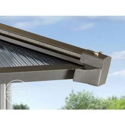 INTENT24.FR Tonnelle De Jardin 3x3 M Structure En Aluminium Toit Polycarbonate épaisseur Env. 8 Mm Pavillon De Jardin Rideaux Non Inclus - Gris -Tente de réception Soldes 28953694 4