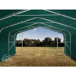 INTENT24.FR Abri Tunnel 6x6 M Bâche En PVC Env. 550g/m² Abri Résistant Aux Intempéries Tente De Stockage Vert Ancrage Pour Sol Meuble - Vert -Tente de réception Soldes 28953757 3