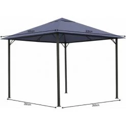 Quick-Star Pavillon Tonnelle Nice 3 X 3 M Gris -Tente de réception Soldes 29106067 2