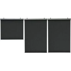 IDMARKET Lot De 3 Stores Enrouleurs Tamisants L.124 X H. 225 CM Pour Pergola Noir - Noir 10 IDMARKET Lot De 3 Stores Enrouleurs Tamisants L.124 X H. 225 CM Pour Pergola Noir - Noir -Tente de réception Soldes 29109574 4