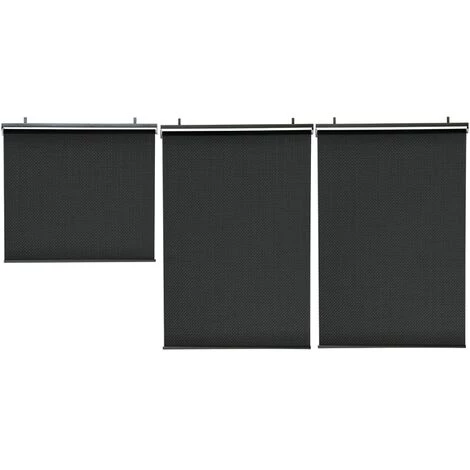 IDMARKET Lot De 3 Stores Enrouleurs Tamisants L.124 X H. 225 CM Pour Pergola Noir - Noir 6 IDMARKET Lot De 3 Stores Enrouleurs Tamisants L.124 X H. 225 CM Pour Pergola Noir - Noir - Image 4