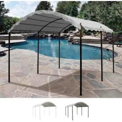 ELIOS PARASOLS Gazebo En Acier Anti-uv 3x4 Pour Abri De Voiture, De Bar Et Jardin Onda | Noir