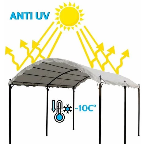 ELIOS PARASOLS Gazebo En Acier Anti-uv 3x4 Pour Abri De Voiture, De Bar Et Jardin Onda | Noir 5 ELIOS PARASOLS Gazebo En Acier Anti-uv 3x4 Pour Abri De Voiture, De Bar Et Jardin Onda | Noir - Image 3