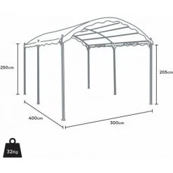 ELIOS PARASOLS Gazebo 3x4 Mètres Tonnelle De Voiture Bar Et Jardin En Acier Onda | Noir 7 ELIOS PARASOLS Gazebo 3x4 Mètres Tonnelle De Voiture Bar Et Jardin En Acier Onda | Noir -Tente de réception Soldes 29148823 3