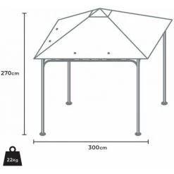 ELIOS PARASOLS Gazebo 3x3 Mètres Pour Jardin En Acier Coupe-vent StylE | Noir -Tente de réception Soldes 29148827 3